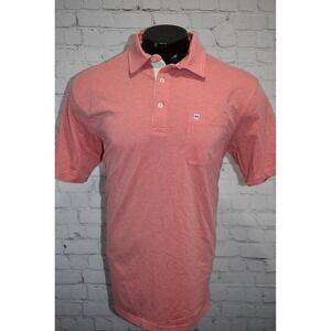 Fish Hippie Co Polo Shirt Mens XL Pink Short Sleeve Pocket Cotton Blend Stretch